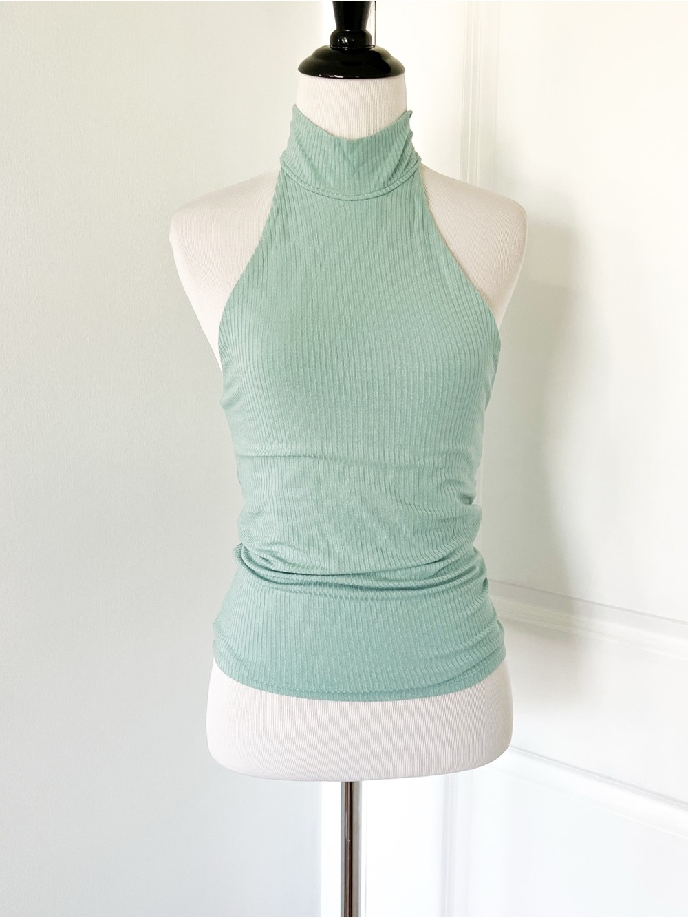 Tavik Mint Ribbed High Neck Tank - Small
